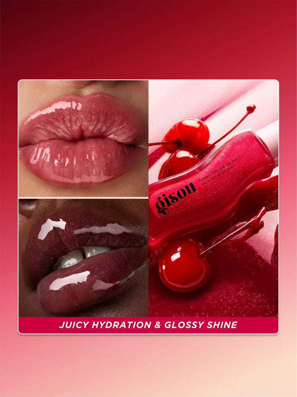 Gisou Honey Infused Hydrating Lip Oil | CHERRY ON THE CAKE