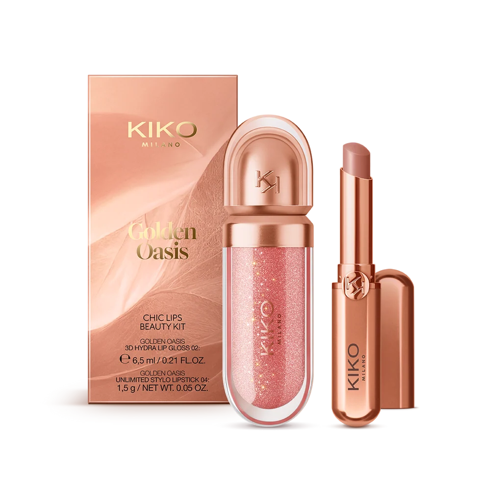 KIKO MILANO GOLDEN OASIS chic lips beauty kit